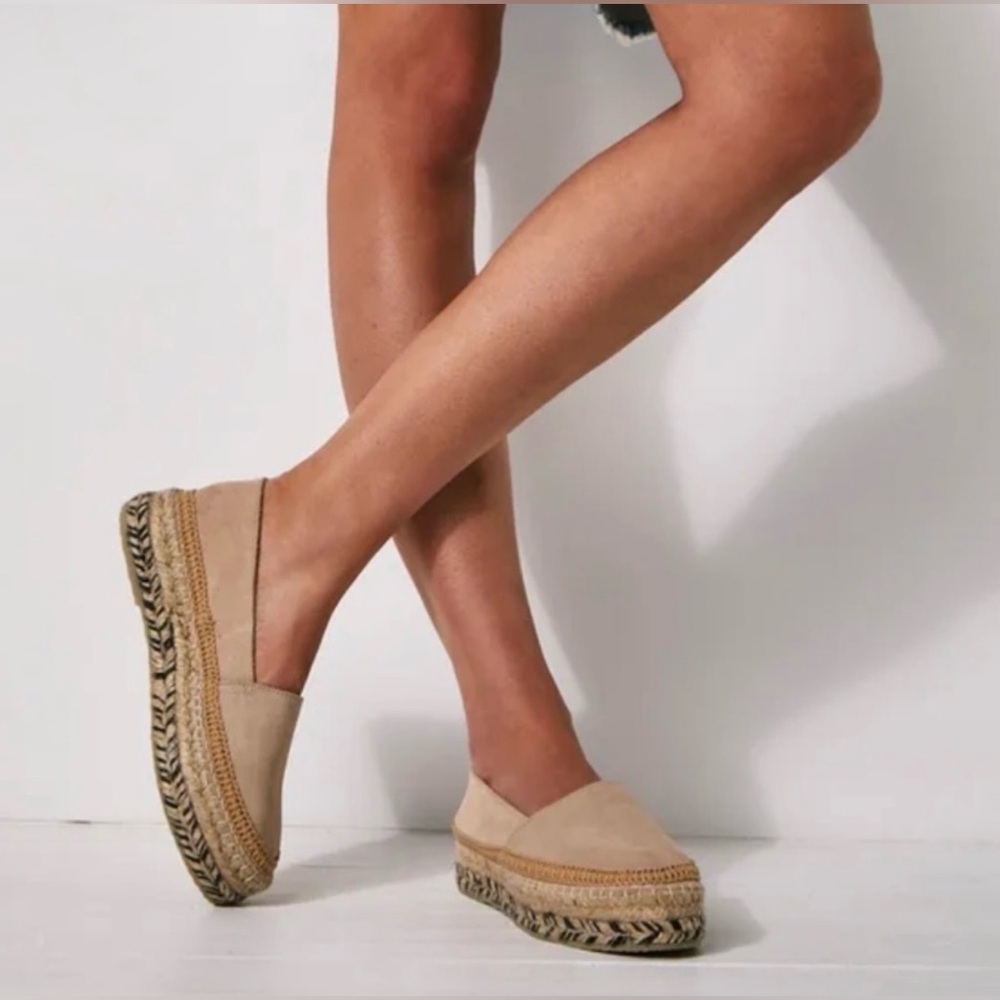 Free People Tan Espadrille Slip-Ons